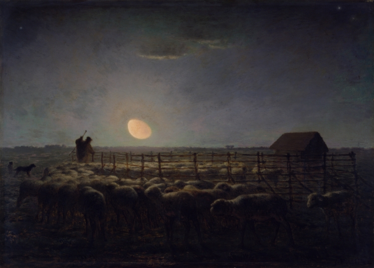 Jean-François_Millet_-_The_Sheepfold,_Moonlight_-_Walters_3730
